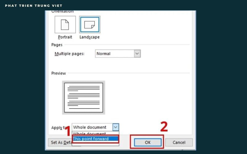 Cách xoay ngang 1 trang giấy trong Word bước 5